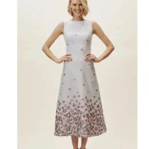 BHLDN Guilie Dress Tea Length Floral Jacquard - Picture 2 of 6